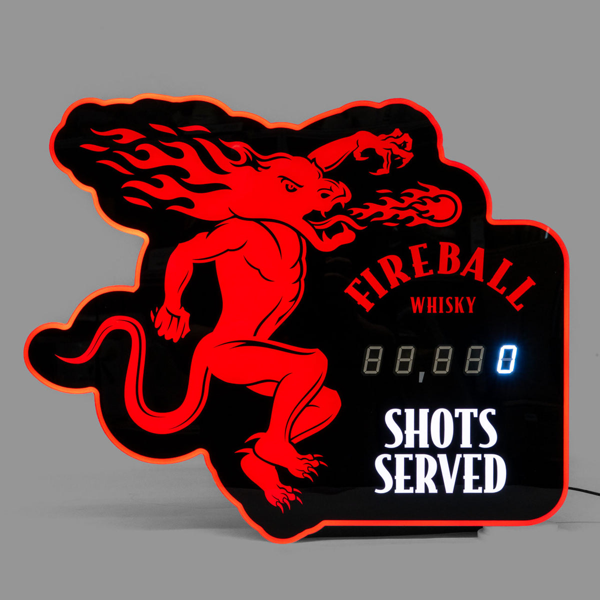 Fireball Insegna luminosa LED Wallsign Targhetta da parete Shots served Counting Decorazione da bar – Vista 5