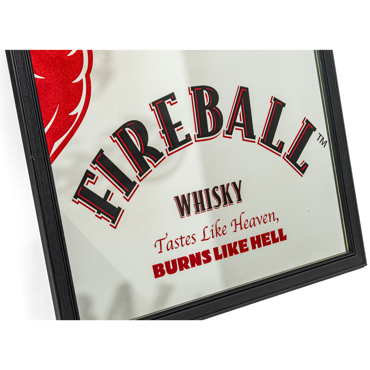 Fireball Decorazione da parete a forma di specchio con motivo drago e cornice 103x73 cm Bar Pub – Vista 2