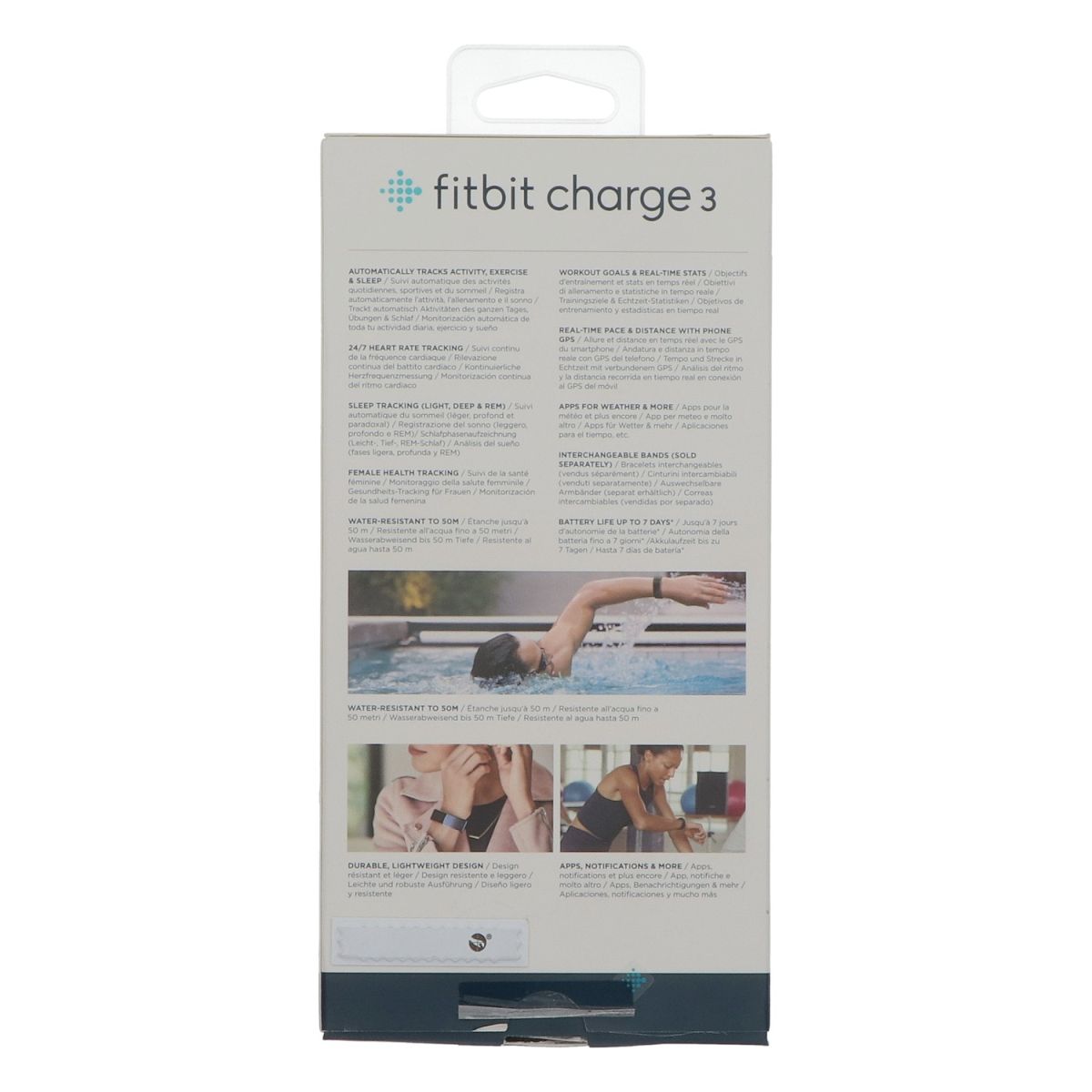 FITBIT Charge 3 Activity Tracker Tg. L/G Smartwatch Monitoraggio Sonno FC Nero – Vista 2