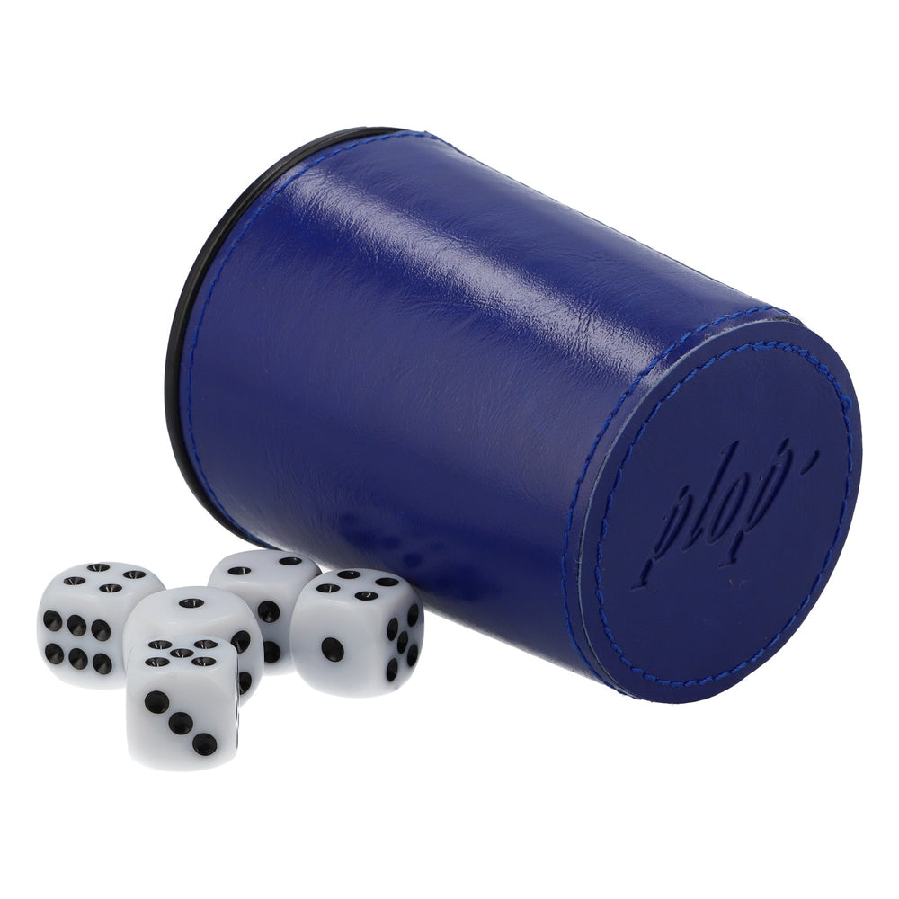Flensburger Pilsener Plop Bicchiere da gioco Mäxle Knoble incl. 5 dadi bianchi