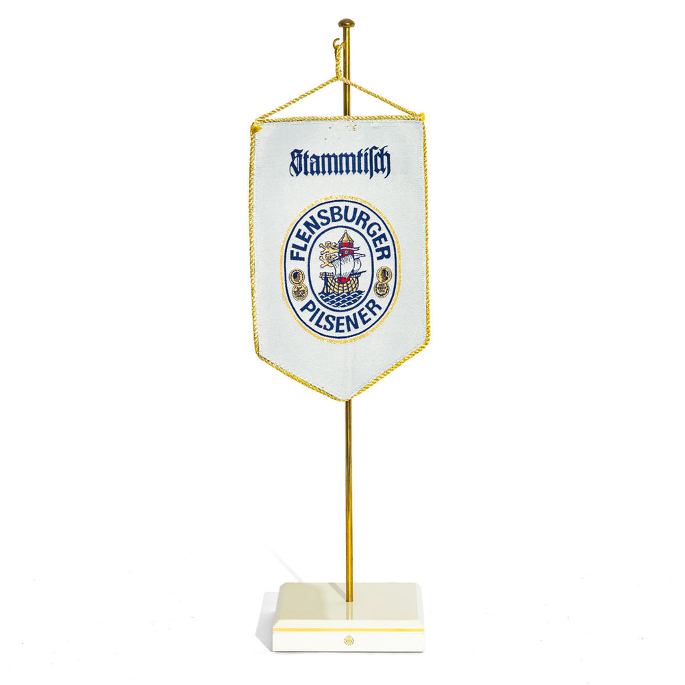 Tavolo fisso di Flensburg Bandierina Bandiera da tavolo fisso con supporto in legno