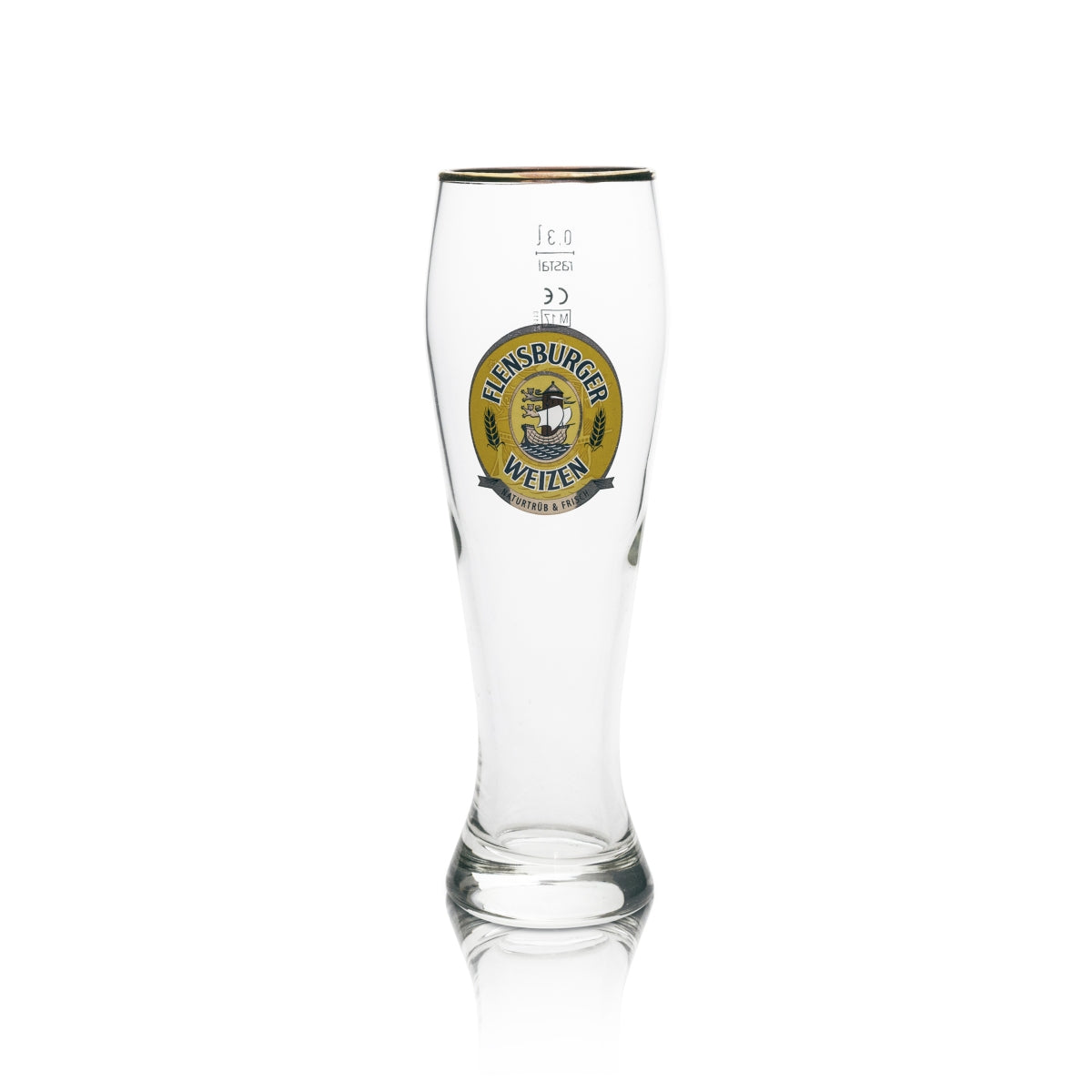 Set da 6 bicchieri da birra di frumento di Flensburg da 0,3 l, con bordo dorato, Hefeweizen Rastal – Vista 3