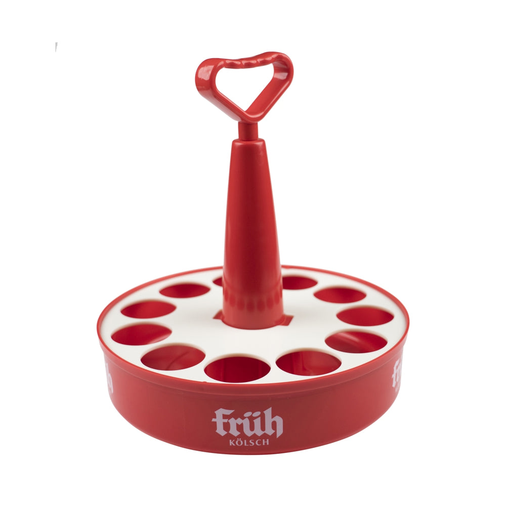 Bicchiere da birra Früh Kölsch con supporto a corona grande per 11 bicchieri Ø5,6 cm, pub, bar