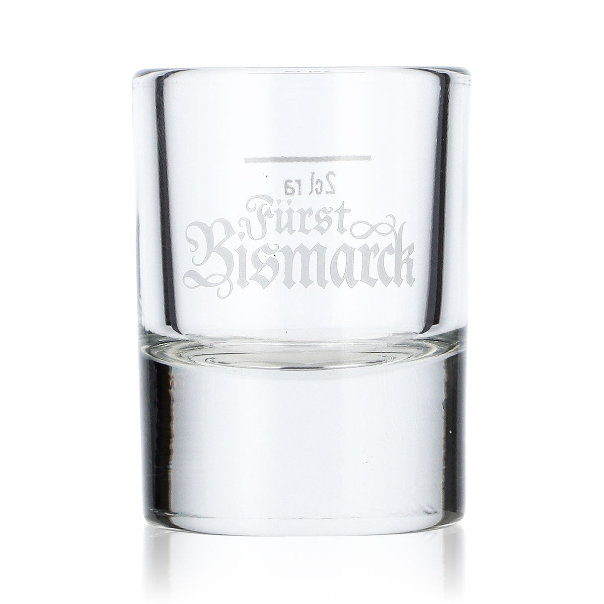 Bicchiere da grappa “Fürst Bismarck” da 2 cl con baffi incisi sul fondo, bicchierino da shot, bicchierino da grappa