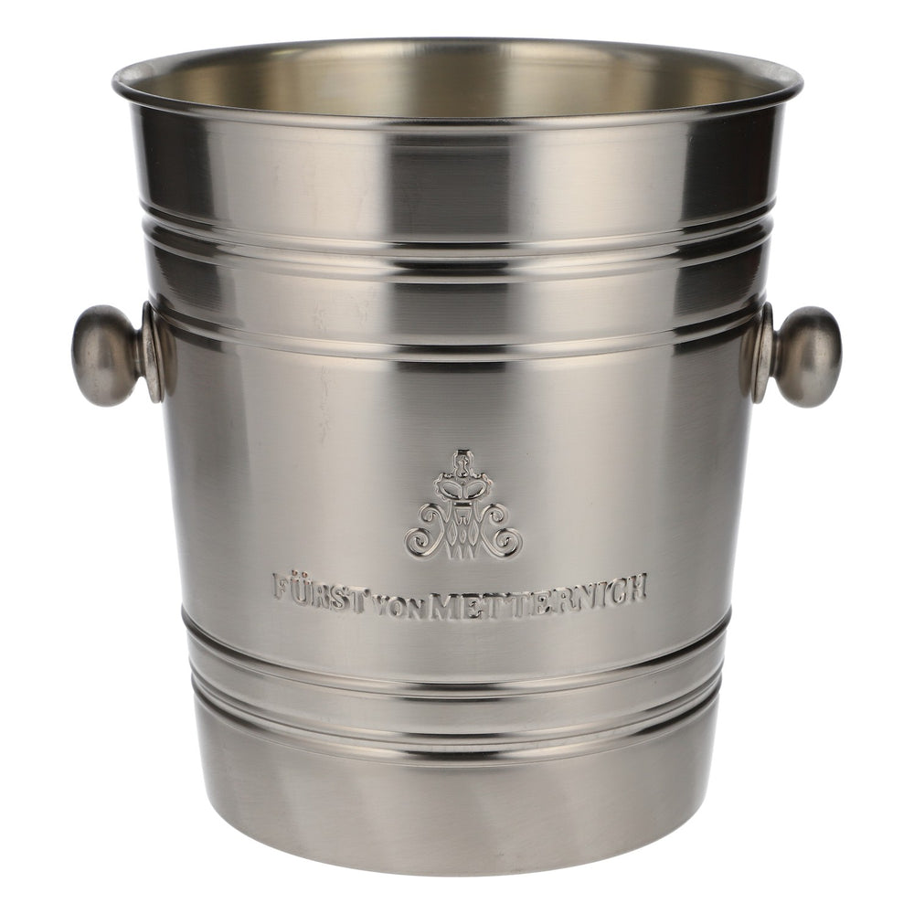 Secchiello per spumante Fürst von Metternich, refrigeratore per bottiglie, contenitore per ghiaccio in acciaio inossidabile, argento