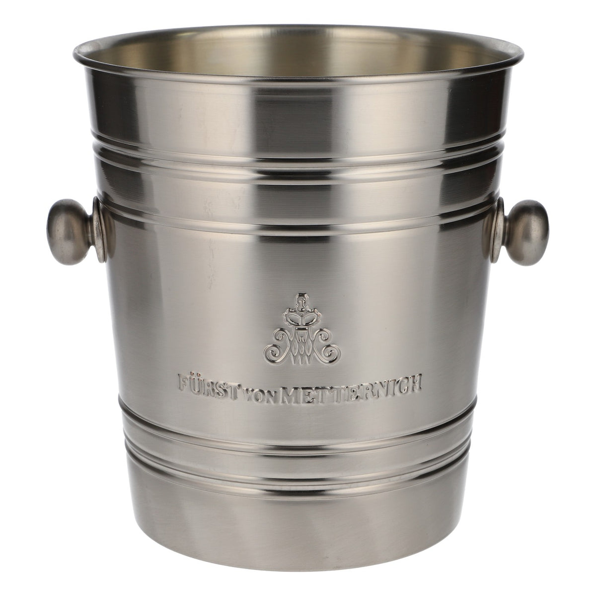 Secchiello per spumante Fürst von Metternich, refrigeratore per bottiglie, contenitore per ghiaccio in acciaio inossidabile, argento