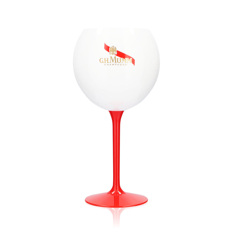 G.H. Mumm Sekt Bicchiere in acrilico 0,62 l Bicchiere a palloncino Champagne Bianco Stelo rosso
