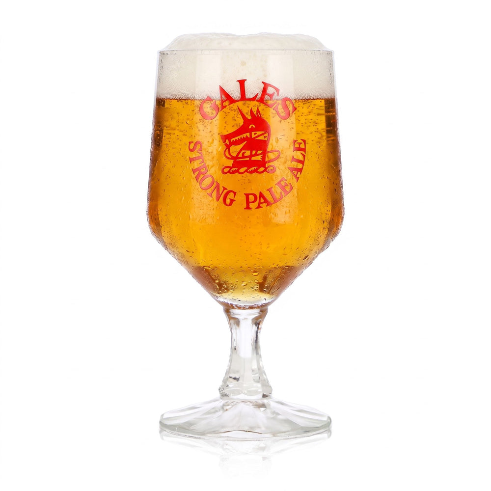 Bicchiere da birra Gales Brewery da 0,29 l, forma a tulipano, Strong Pale Ales, logo con cane, logo rosso