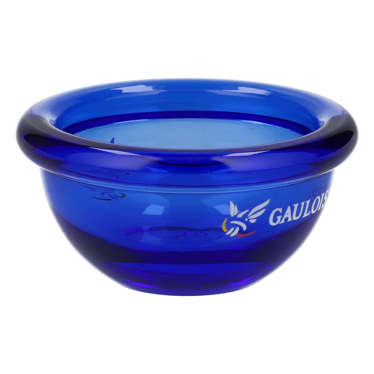 Posacenere Gauloises in vetro con logo MINI, rotondo, blu – Accessorio da bar, oggetto da collezione – Vista 2