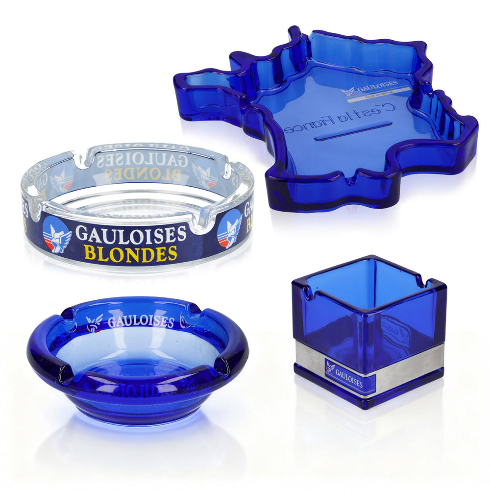 Gauloises Smoker Bundle Set composto da 3 posacenere serie blu e 1 trasparente