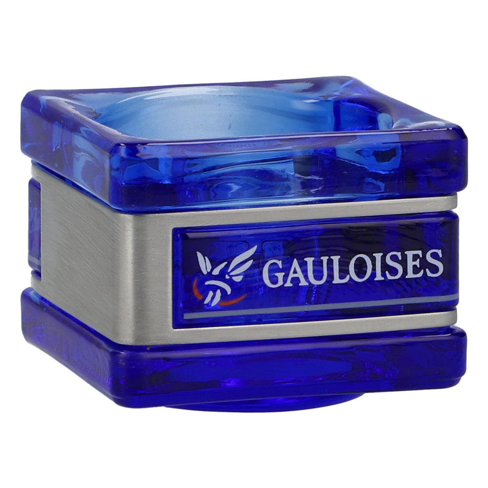Lanterna per candeline Gauloises in vetro blu, 5x5x4 cm, oggetto da collezione e decorazione