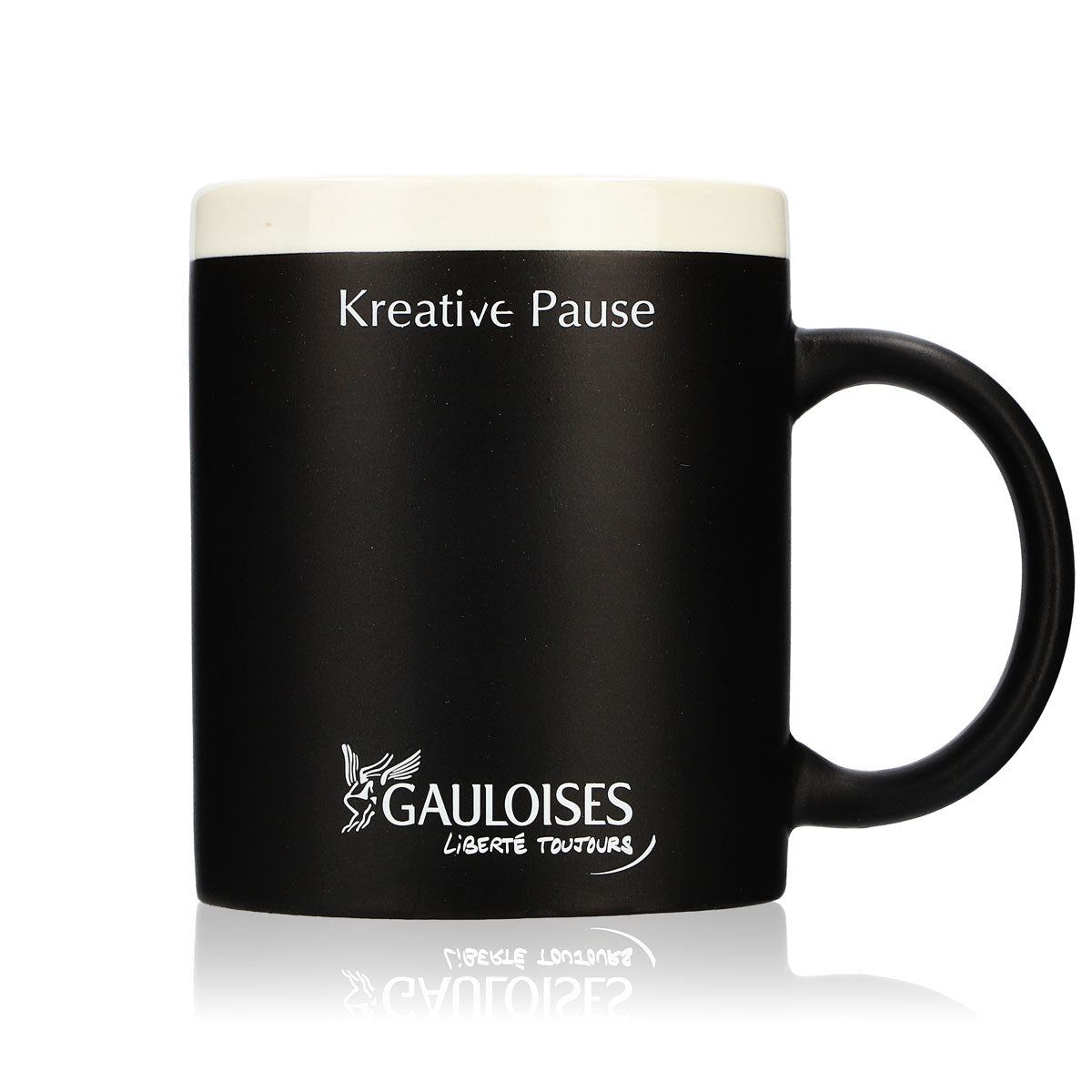 Bicchiere Gauloises Zigaretten 0,31 l nero personalizzabile con gessetto