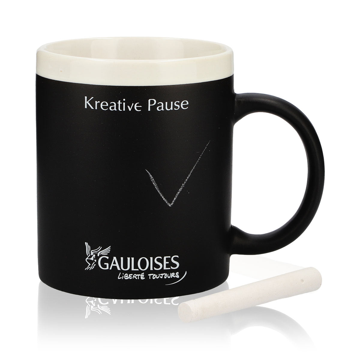 Bicchiere Gauloises Zigaretten 0,31 l nero personalizzabile con gessetto – Vista 5