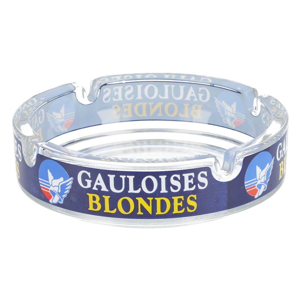 Portacenere in vetro per sigarette Gauloises Ashtray grande modello rotondo BLONDES