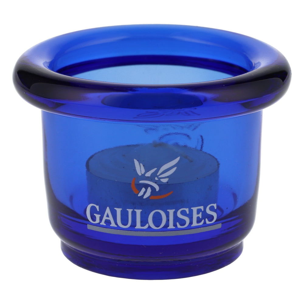 Portacandela in vetro Gauloises, rotondo, blu, versione piccola