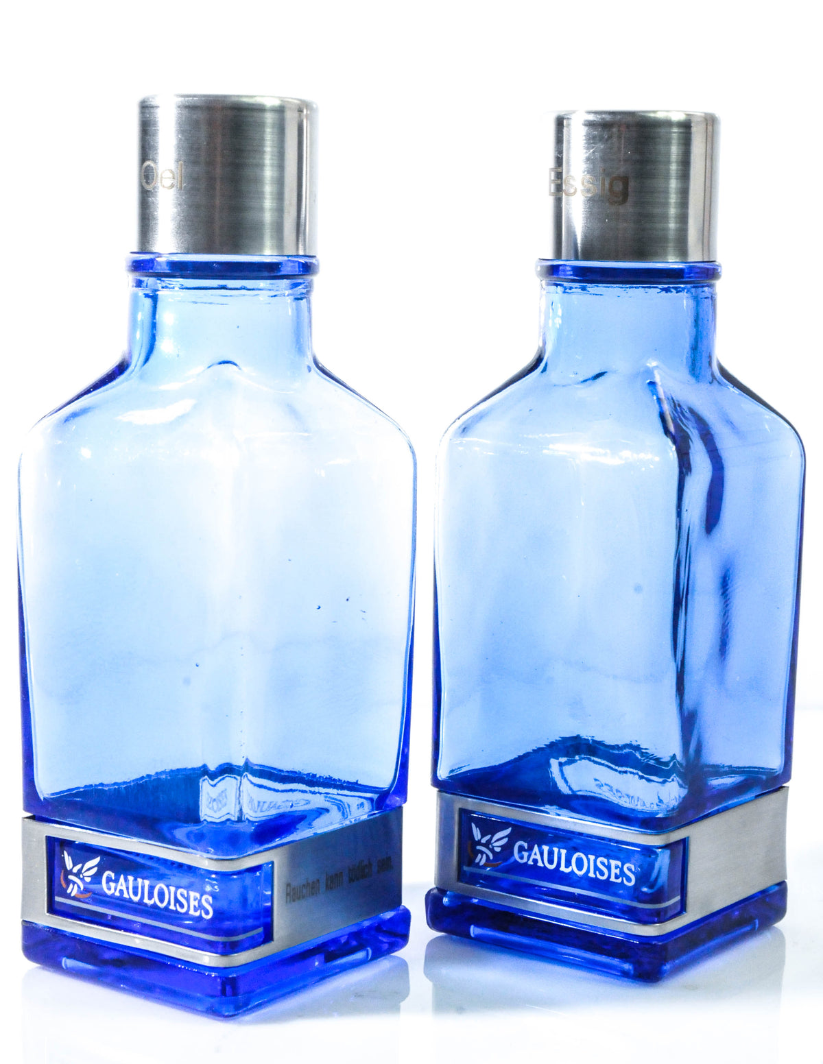 Sigarette Gauloises Set di bottiglie per olio e aceto Cestello in acciaio inossidabile – Vista 4