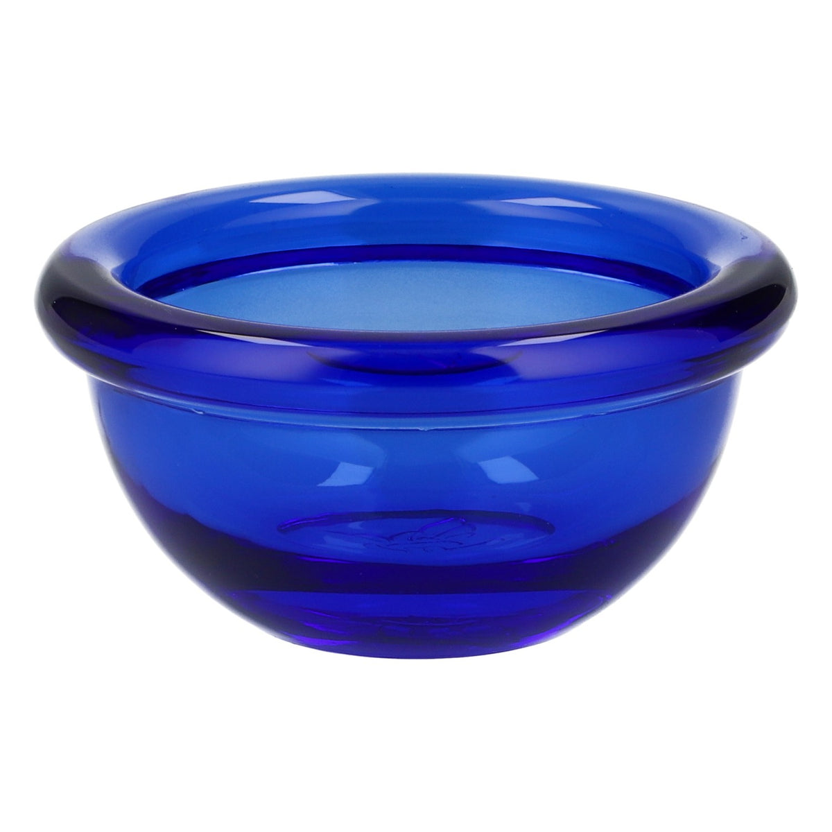 Portacandela in vetro Gauloises MINI con scritta circolare blu