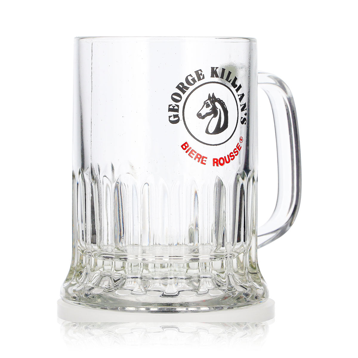 Bicchiere da birra George Killian, boccale da 0,36 l, birre Rousse, logo con cavalli in rilievo – Vista 3