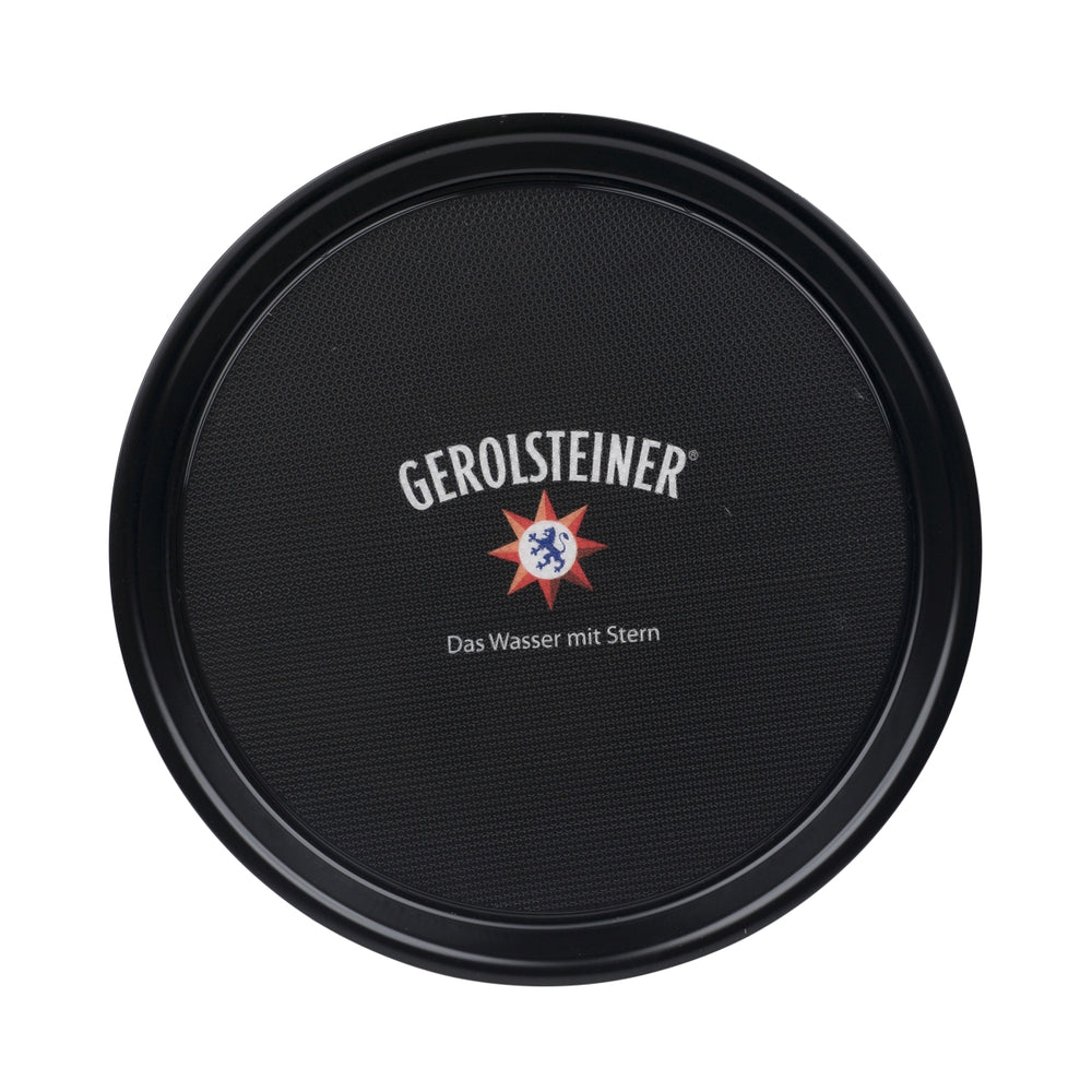 Gerolsteiner Acqua Vassoio  Ø37cm Antiscivolo Nero Bicchieri Servizio Gastronomico