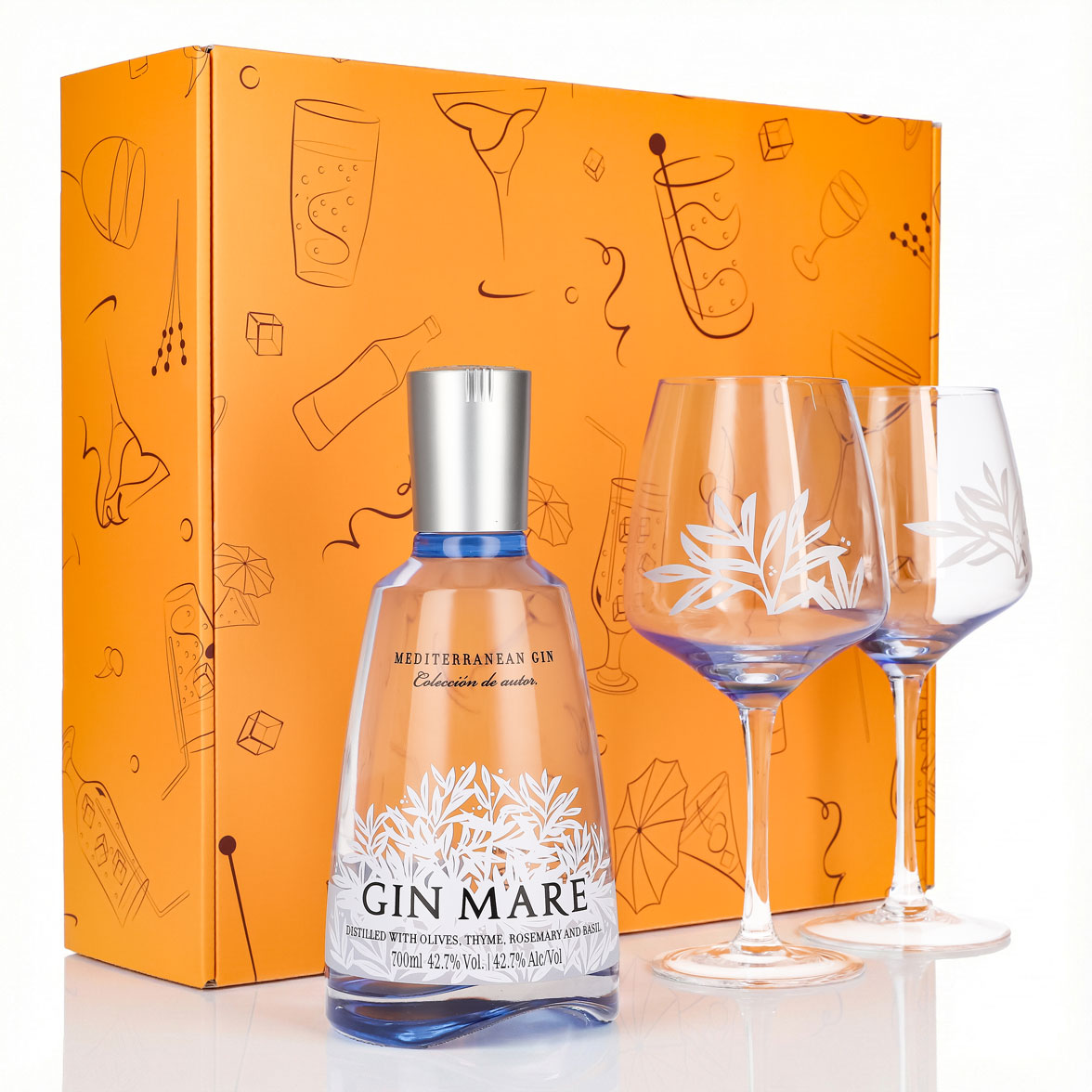 Set regalo Gin Mare 0,7 l 42,7% + bicchiere a palloncino Copa I Orange