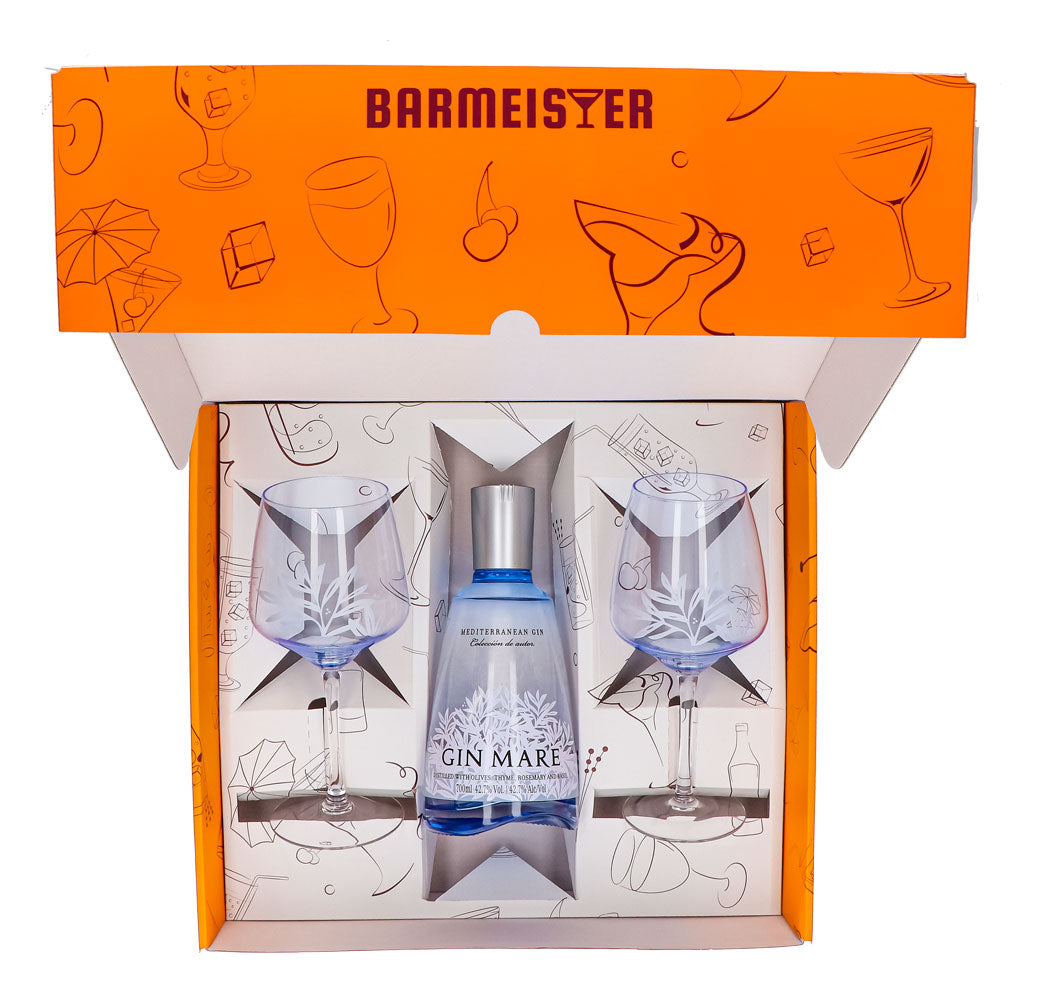 Set regalo Gin Mare 0,7 l 42,7% + bicchiere a palloncino Copa I Orange – Vista 3