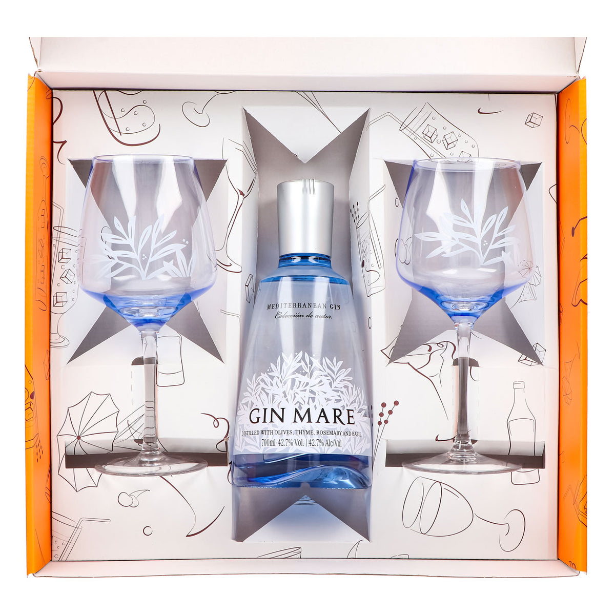 Set regalo Gin Mare 0,7 l 42,7% + bicchiere a palloncino Copa I Orange – Vista 4