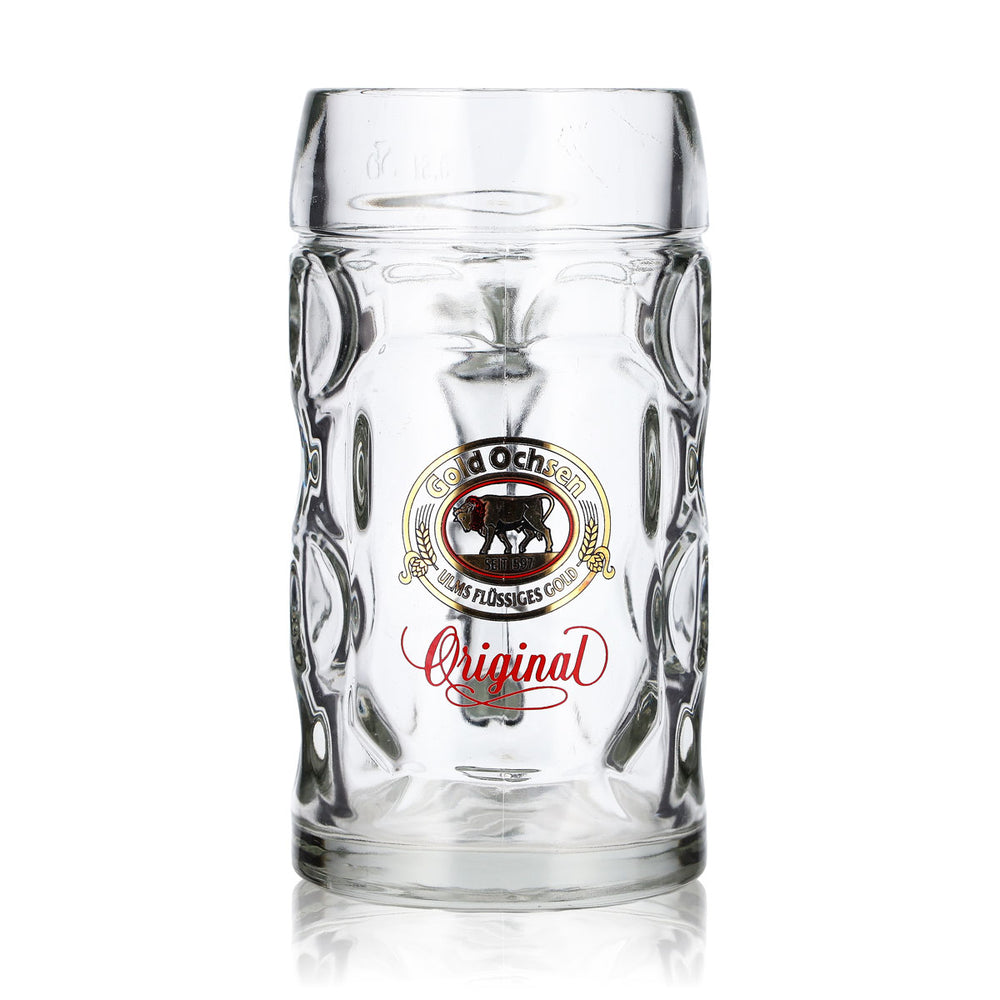 Bicchiere da birra Gold Ochsen da 0,5 l con logo dorato