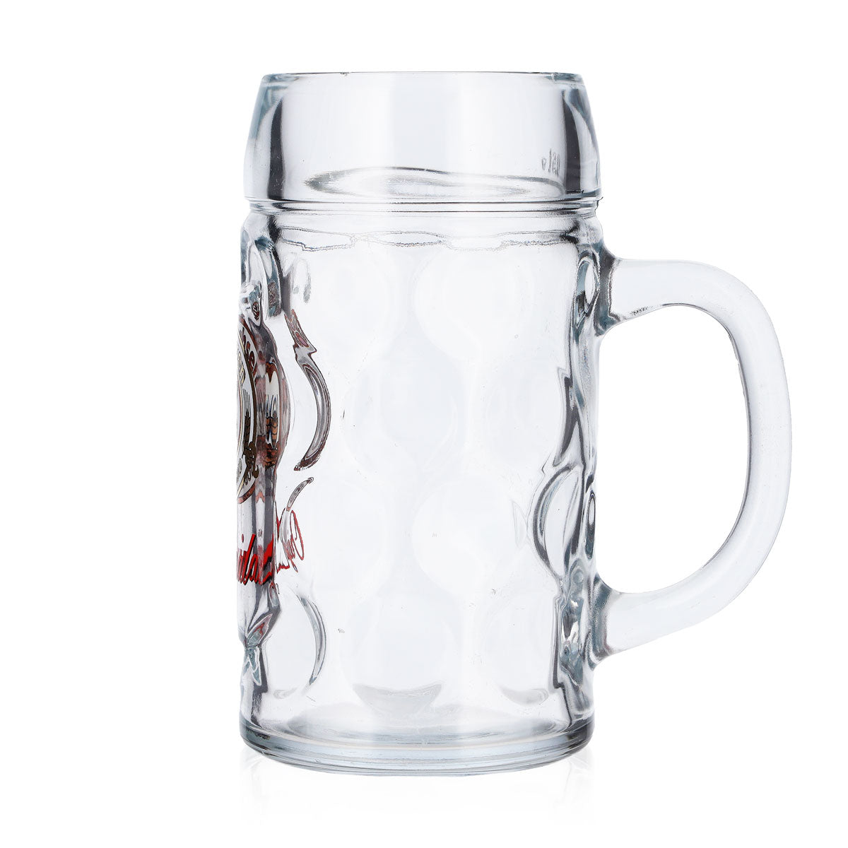 Bicchiere da birra Gold Ochsen da 0,5 l, forma a brocca, bianco con logo dorato – Vista 5