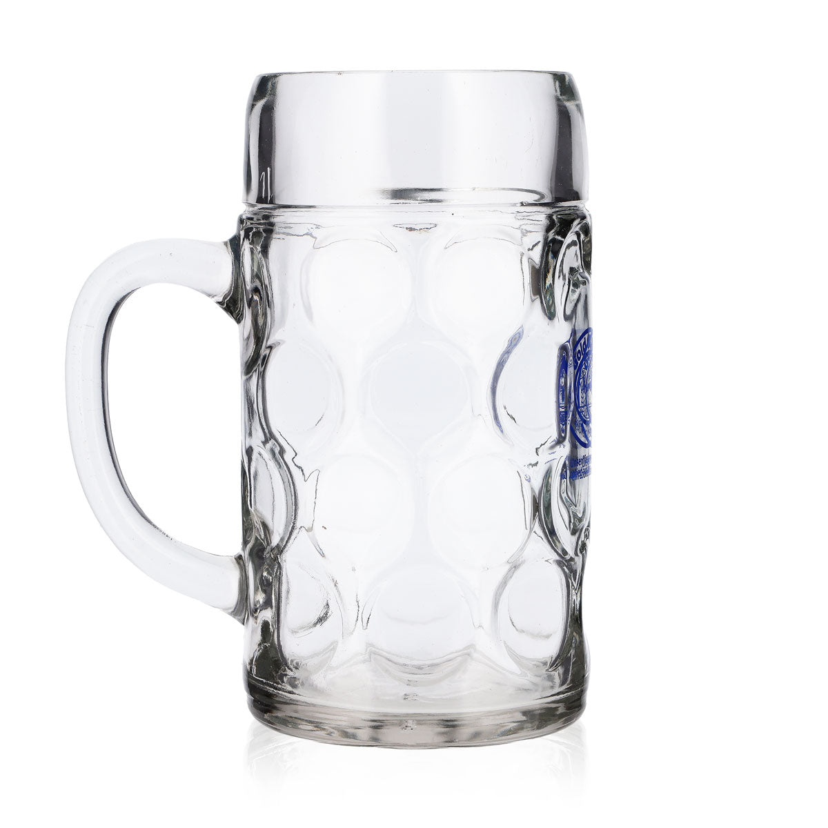 Bicchiere da birra Gold Ochsen, boccale da 1 l con logo blu – Vista 3