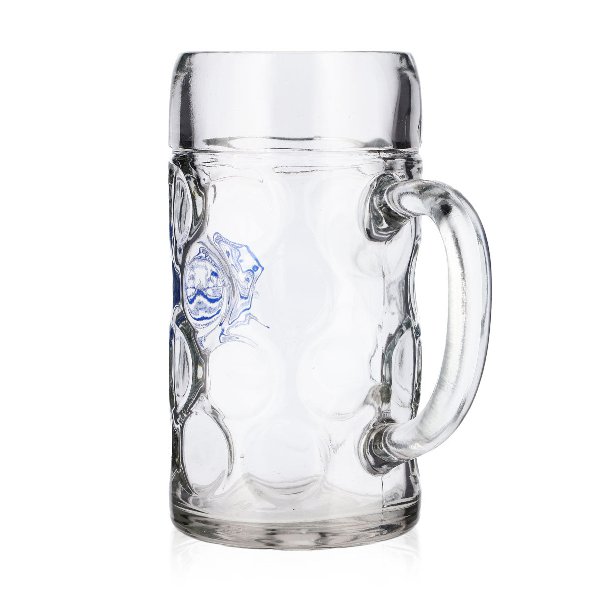 Bicchiere da birra Gold Ochsen, boccale da 1 l con logo blu – Vista 4
