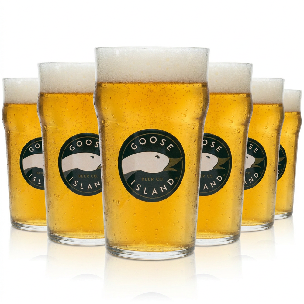 Set da 6 bicchieri da birra Goose Island, bicchiere da pinta da 0,5 l, Nonic Craft Beer IPA