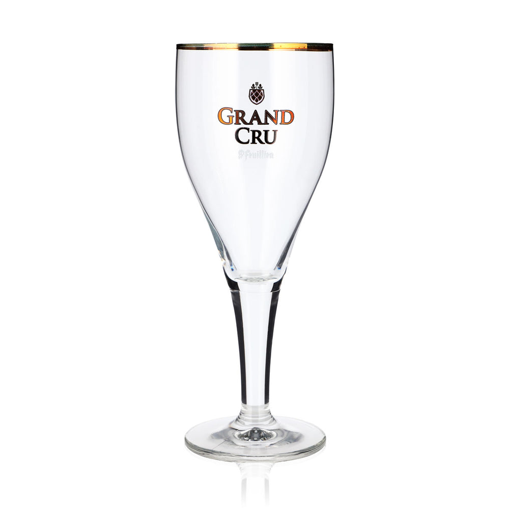 Bicchiere da birra Grand Cru da 0,55 l, a calice, con bordo dorato