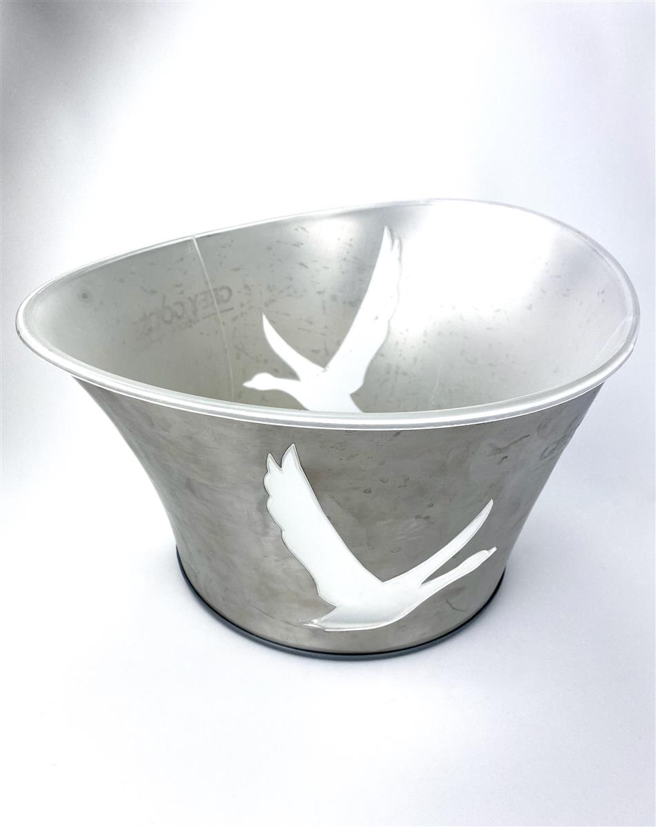 Grey Goose Vodka Contenitore per cubetti di ghiaccio Raffredda bottiglie Magnum Argento rotondo antico – Vista 2