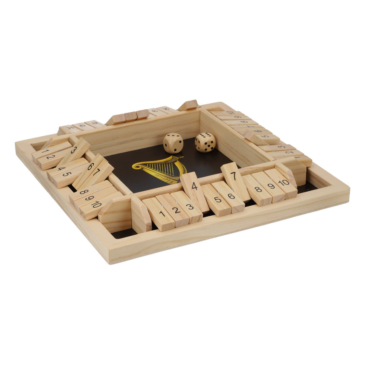Gioco di dadi con la birra Guinness "Shut The Box" in legno, nuovo, marrone – Vista 3