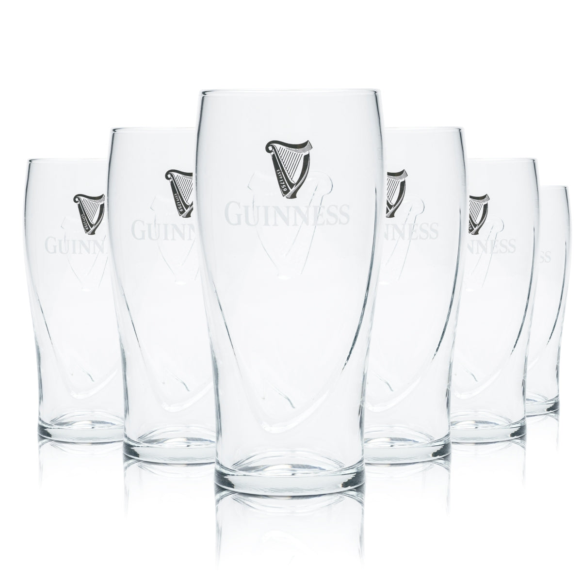 Set da 6 bicchieri Guinness da 0,5 l, bicchiere da pinta Gravity con rilievo a forma di arpa, Stout Irish – Vista 2