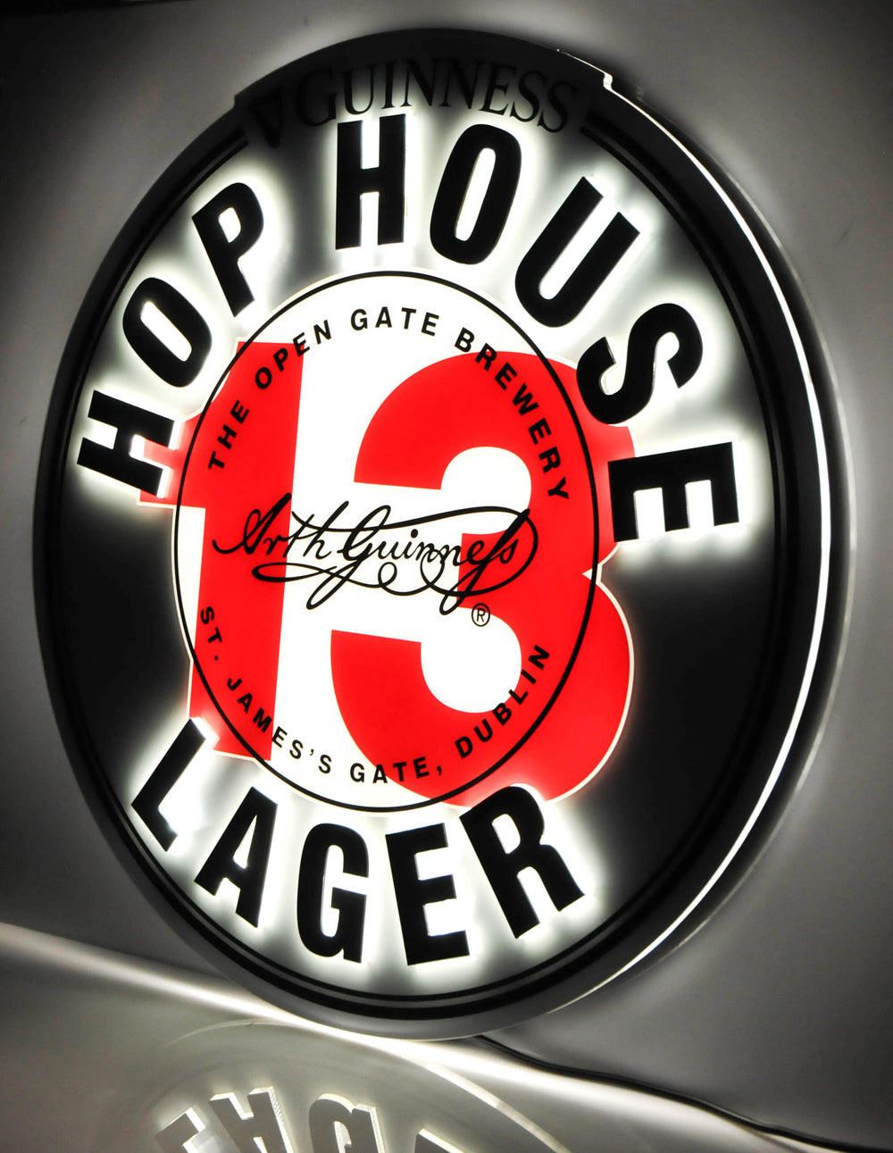 Insegna luminosa Guinness Hop House LED Wall Sign Insegna da parete Illumi Bar Pub UK