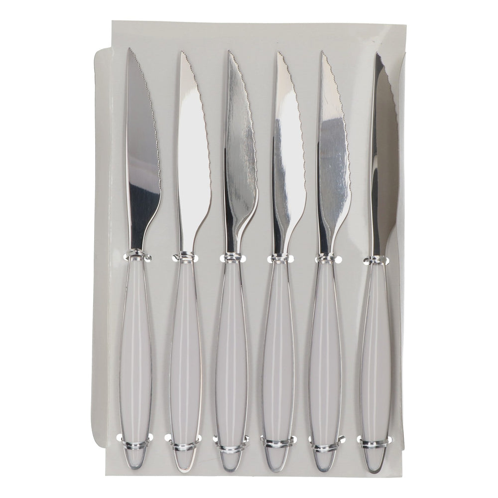 Set di coltelli da bistecca Guzzini Cooking 6 pezzi "Feeling" acciaio inox 18/10 bianco