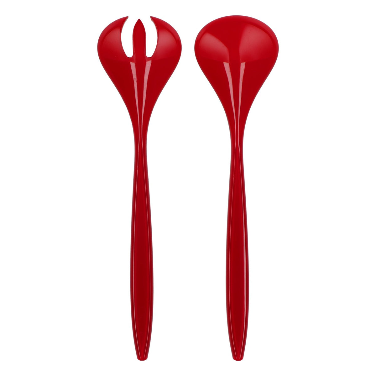 Guzzini Happy Hour Posate da insalata in plastica rosso-bianche, set da 2 pezzi, design – Vista 3