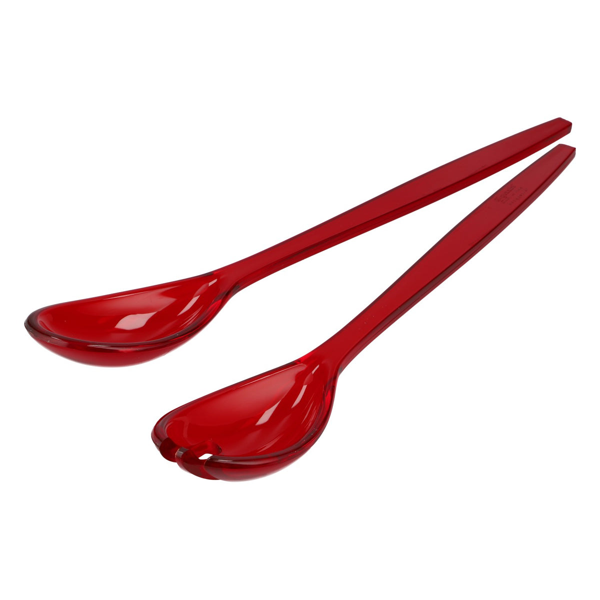 Set di posate da insalata Guzzini, 2 pezzi, rosso trasparente, posate da portata, design per la cucina