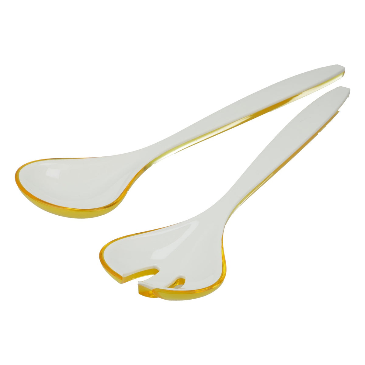 Posate da insalata Guzzini "Vintage" giallo/bianco 27,5 cm - Posate di design in plastica