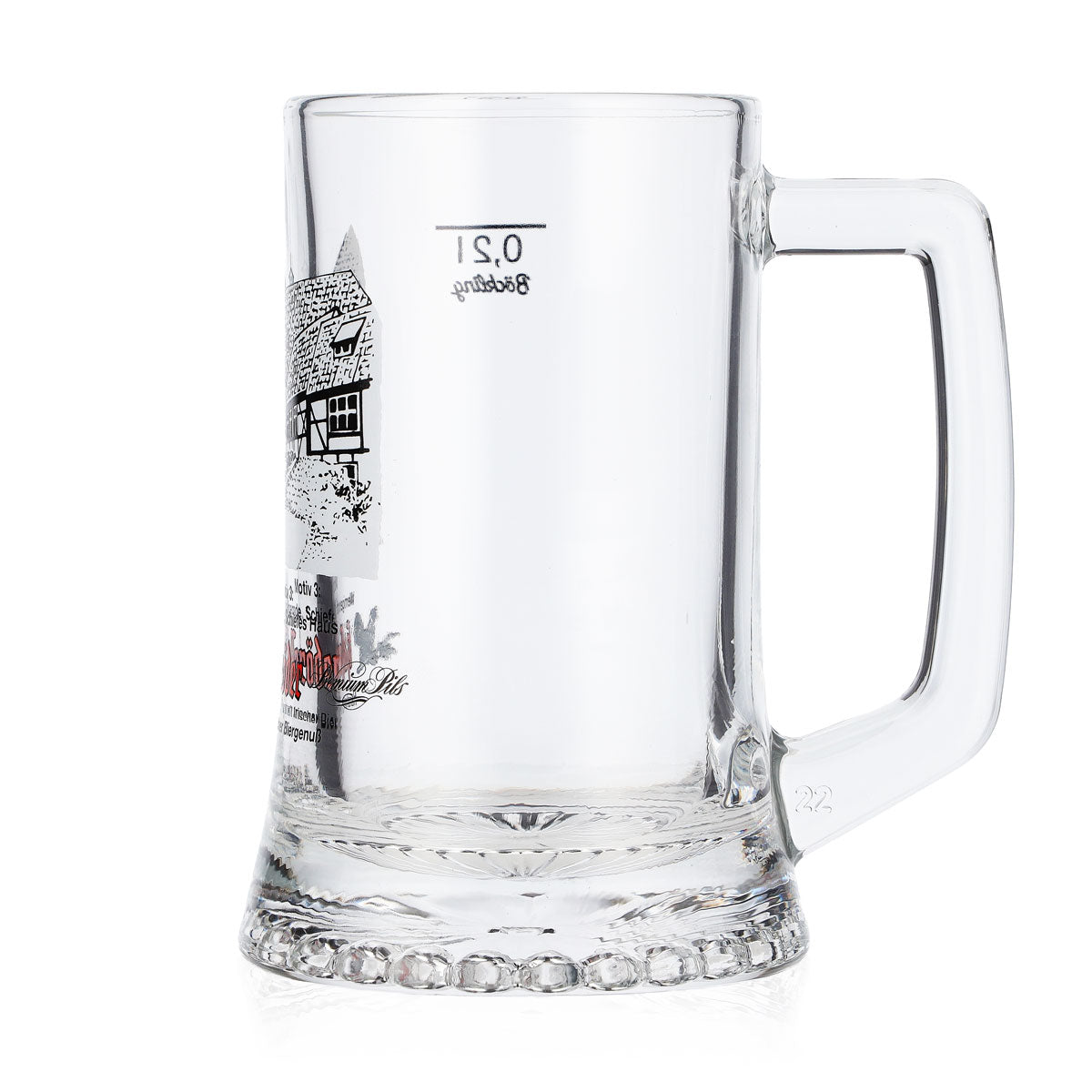 Bicchiere da birra Hasseröder, boccale da 0,2 l, motivo 3: Wernigerode, la casa storta, Böckling – Vista 5