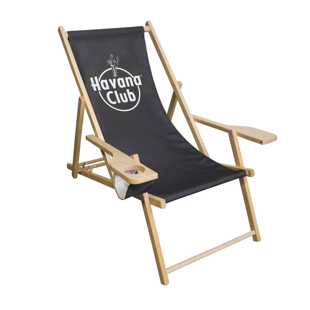 Havana Club Sedia a sdraio Portabevande Sedia pieghevole Lounge Chair Beach Bar Outdoor