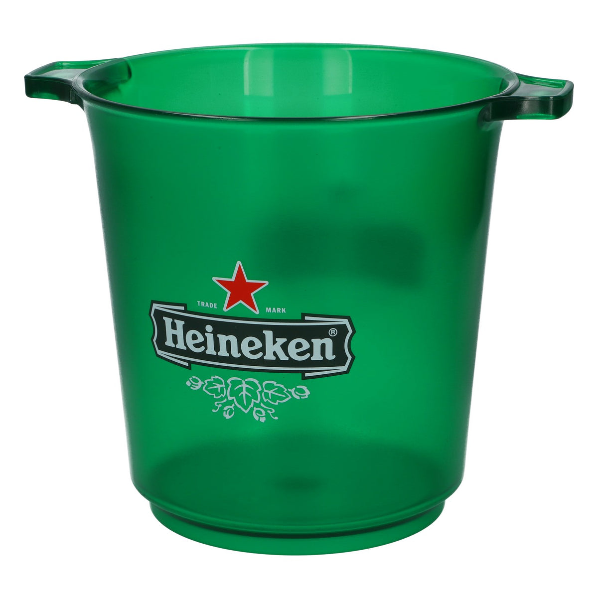 Heineken Birra - Raffreddatore per bottiglie in acrilico, verde, rotondo, originale, per il ghiaccio, da festa