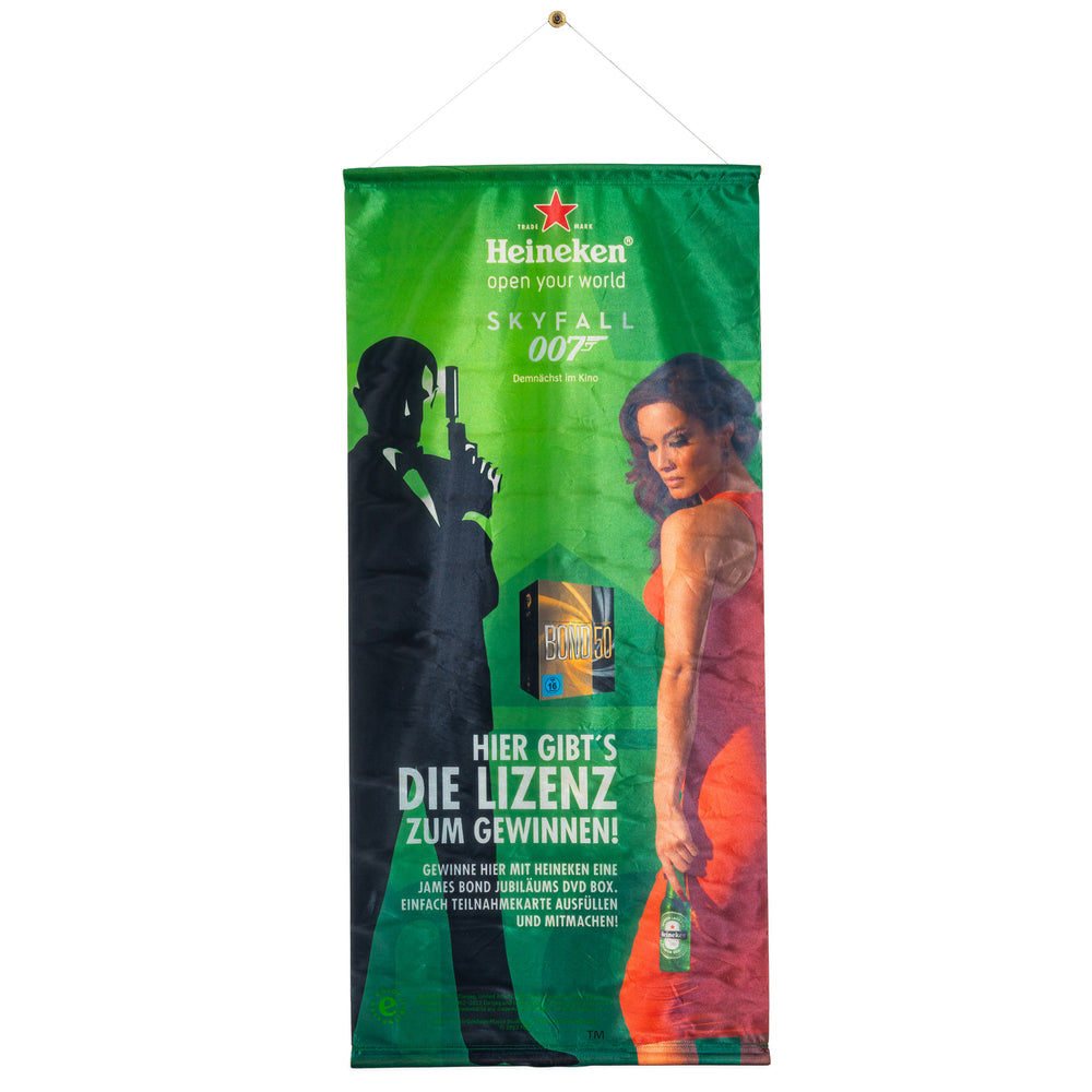 Heineken Birra Striscione Appendi-striscione Pubblicitario Skyfall 007 verde