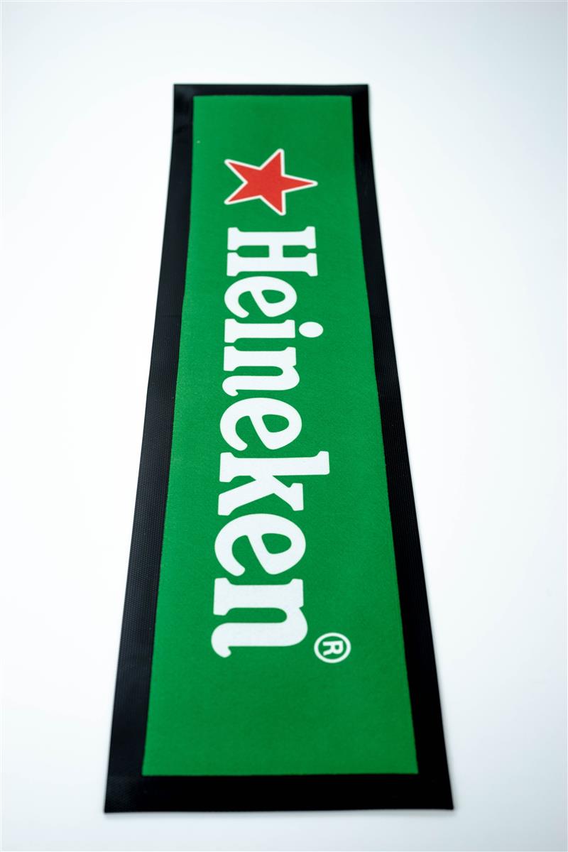 Tappetino bar Heineken per birra Tappetino scolapiatti Accessori bar nero lungo sottile 80 x 20