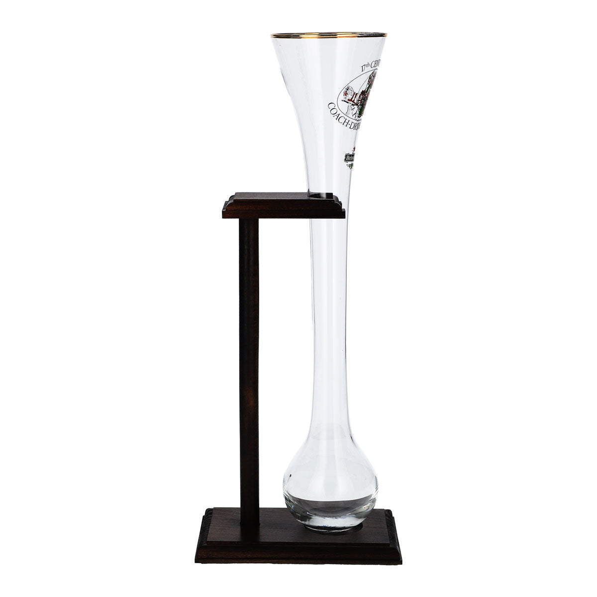 Bicchiere da birra Heineken a forma di coppa, 0,73 l, soffiato a mano, con supporto in legno decorativo – Vista 3
