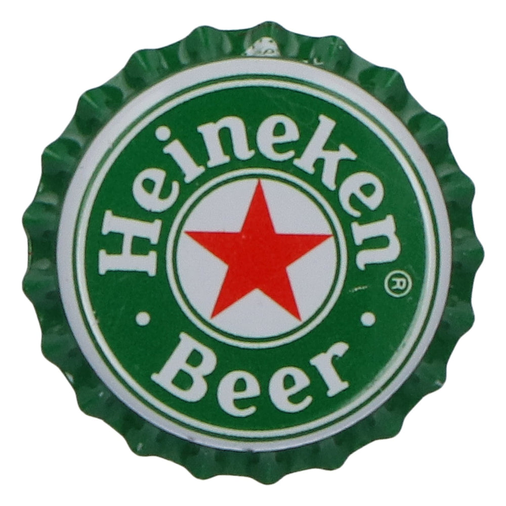 Magnete da frigo Heineken a forma di tappo di bottiglia, verde, in metallo