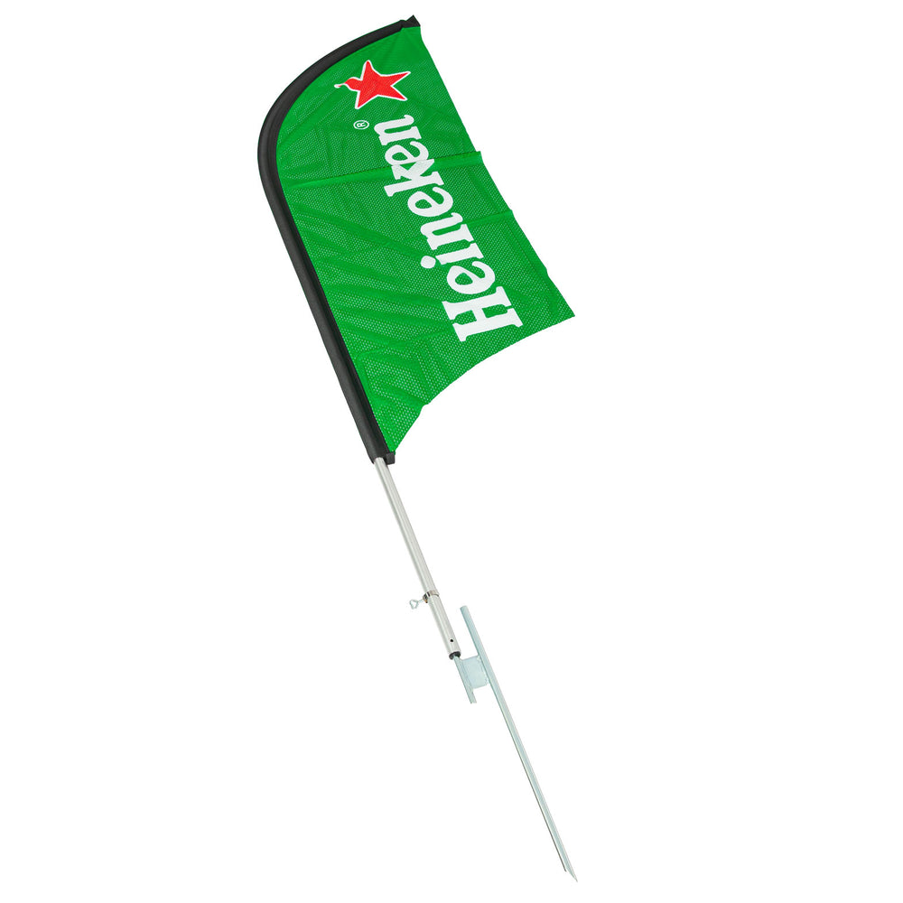 Bandiera da spiaggia Heineken "Bowhead Flag" 70x190 cm, con asta in metallo inclusa