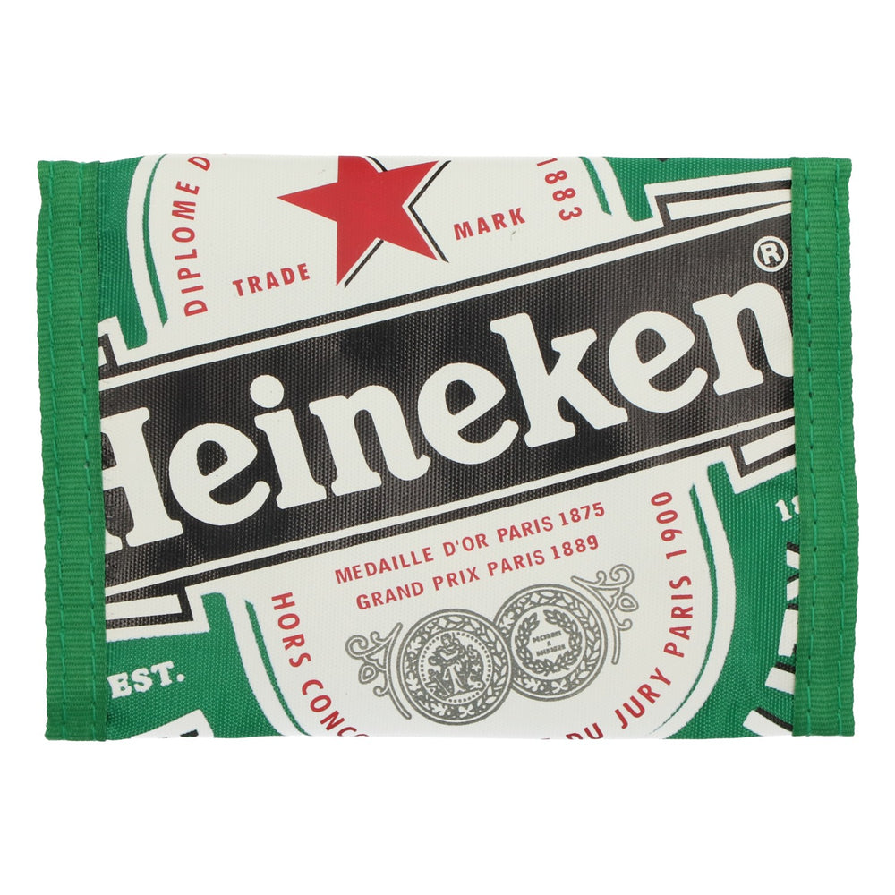 Portamonete Heineken verde con chiusura in velcro e scomparto per le monete - Per gli appassionati di birra