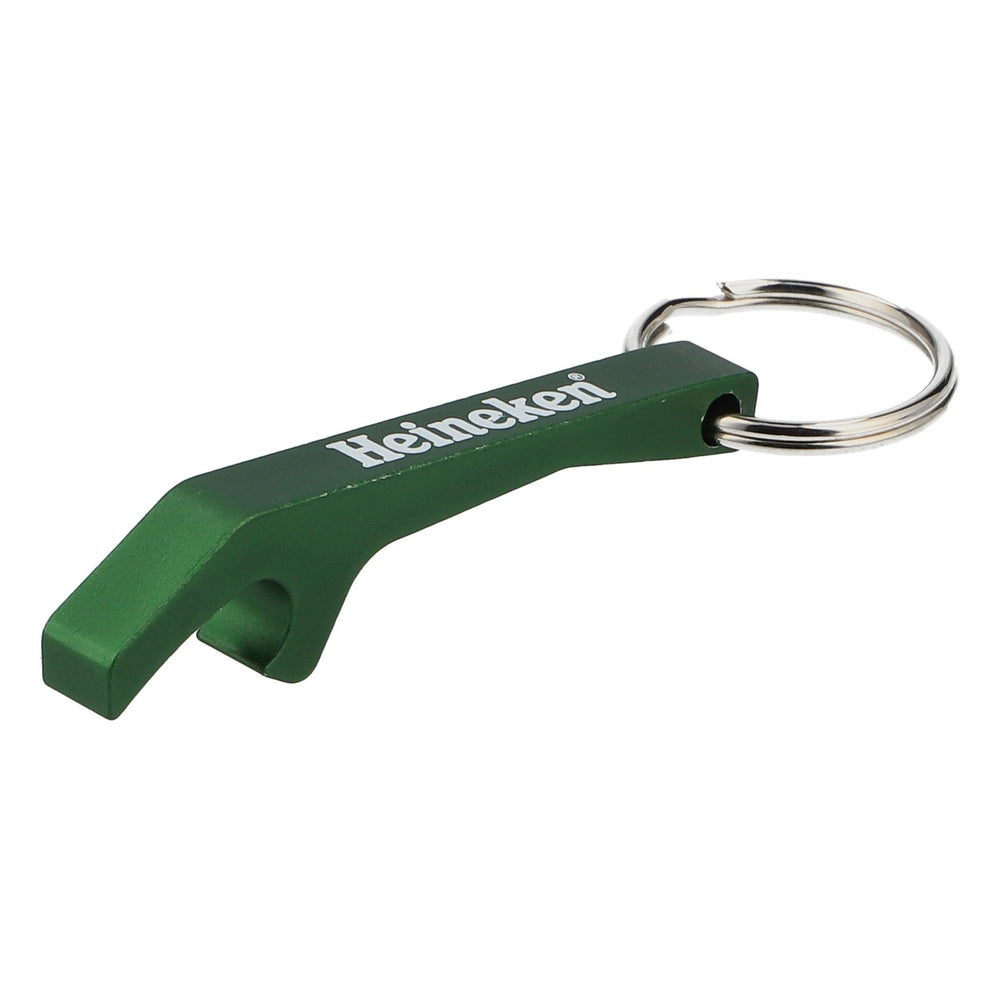 Portachiavi Heineken con apribottiglie e stappacapsule, in metallo verde, originale